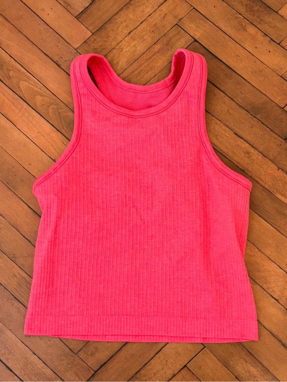 Lululemon Ebb To Street Cropped Racerback Tank Top In Lip Gloss Size 4